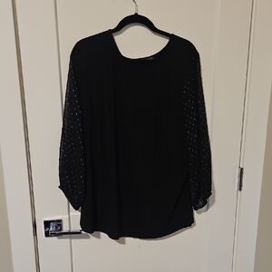 Adrianna Papell Black Blouse with Long Sleeves